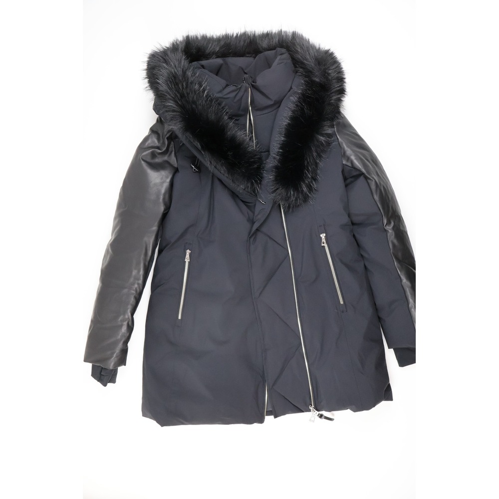 Rudsak Aurelle Down Coat Black Leather Sleeve P/S NWT MSRP $1195